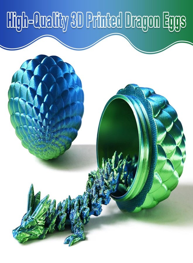 Yoshiky 4PCS 3D Printed Dragon Eggs Inside, Small 3D Printer Dragon Toy with Wings Eggs, Articulated Crystal Animals Fidget Toy Kid, Boy Gifts for Easter Christmas - Image 4